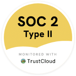 SOC 2 Type II compliance badge monitored by TrustCloud.