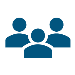 Icon of three people representing a group or team.